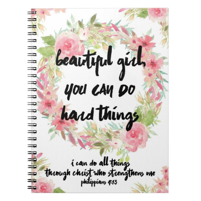 Cuaderno subió rosa hermoso del 4:13 de los (Frente)