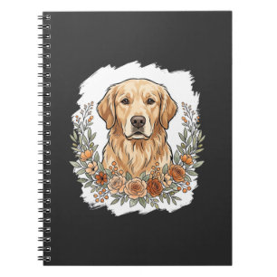 Cuaderno Sublimación de Golden Retriever Floral