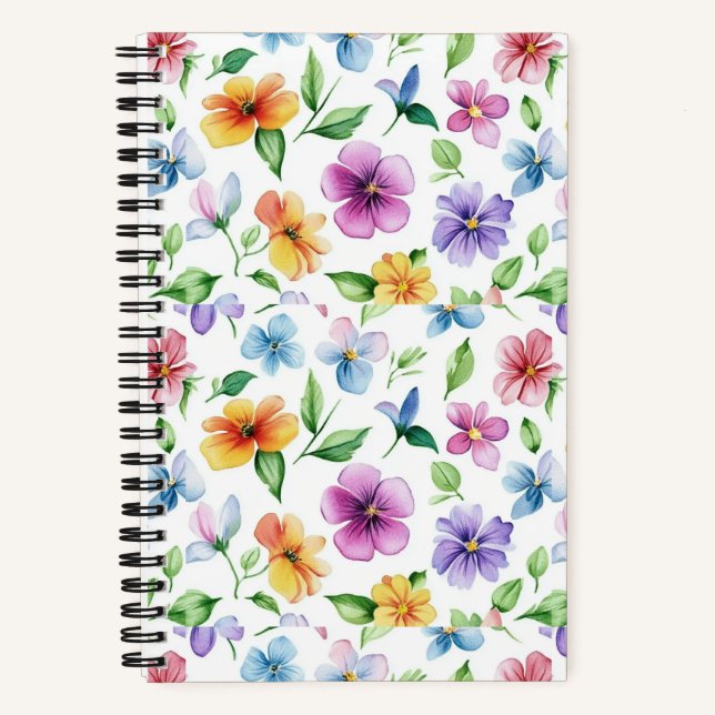Cuaderno Sublimación del patrón floral de flores-95652 (Anverso)