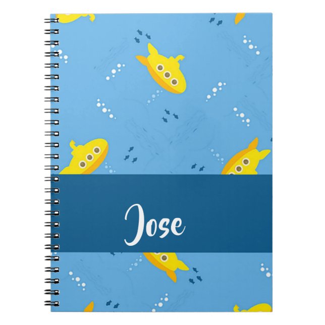 Cuaderno Submarino amarillo y pescado azul (Frente)