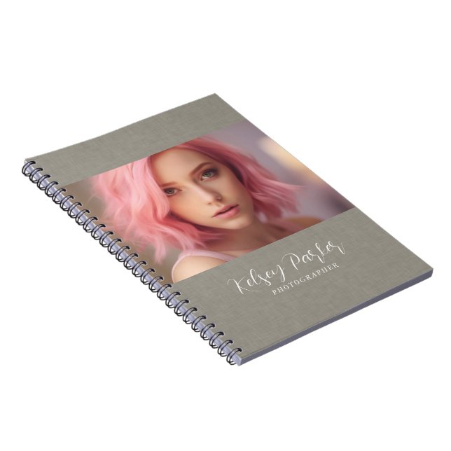 Cuaderno Subtle Textura de línea personalizable Photo Noteb (Lado Derecho)
