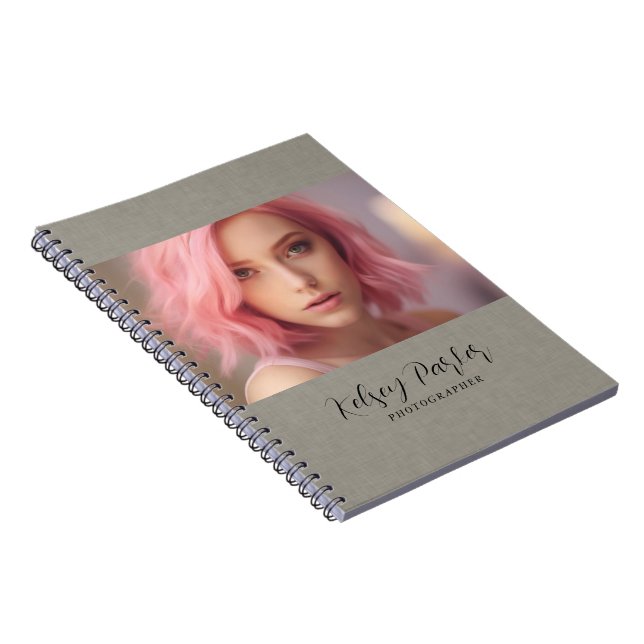 Cuaderno Subtle Textura de línea personalizable Photo Noteb (Lado Derecho)