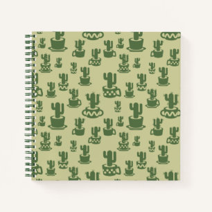Cuaderno Succulent cactus silhouette in cups and pots
