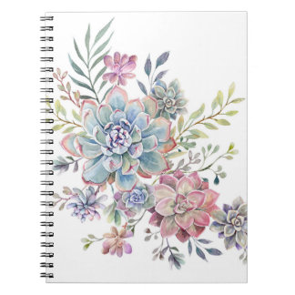 Cuaderno succulent de la acuarela