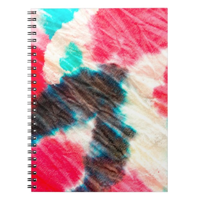 Cuaderno Sucio Artístico Rojo. Patrón Shibori. Cepillo de v (Frente)