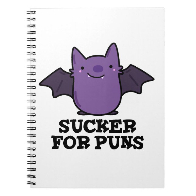 Cuaderno Sucker For Punls Funny Baby Bat Pun (Frente)