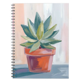 Cuaderno Suculenta Acuarela Botánica de Planta de Interior