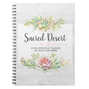 Cuaderno Suculentas Acuarela Rústica Cactus Desierto Boho