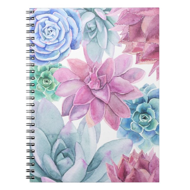 Cuaderno Suculentas Mármol Moderno Floral Jardín Fiesta (Frente)