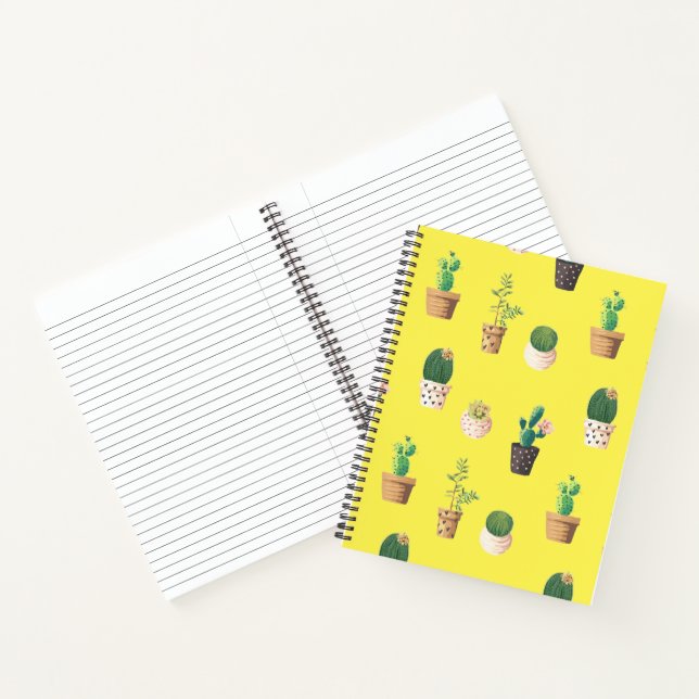 Cuaderno Suculento cactus de postre verde en macetas (Interior)