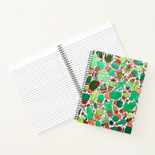 Cuaderno Suculento Cactus Potted Plants Green Cacti Garden