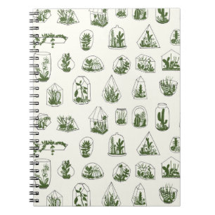 Cuaderno Suculento Florario: Diseño Geométrico Vintage.