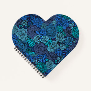 Cuaderno Suculento jardín en azul