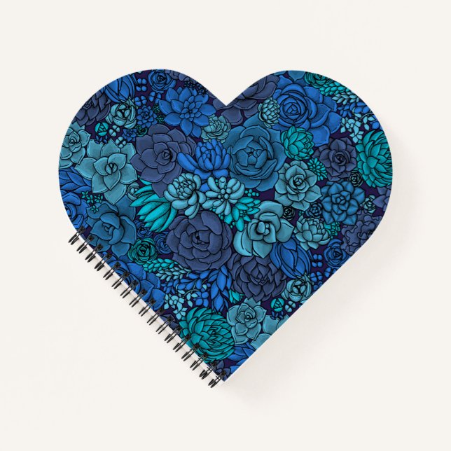 Cuaderno Suculento jardín en azul (Anverso)