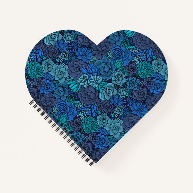 Cuaderno Suculento jardín en azul (Anverso)