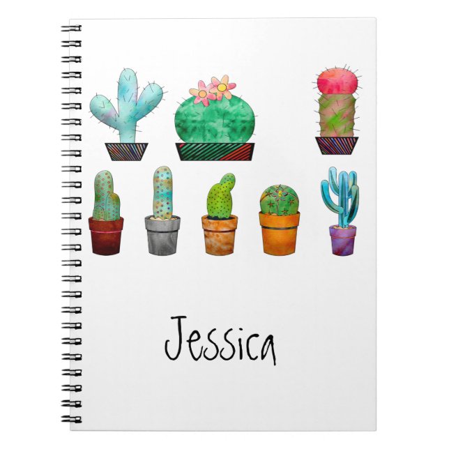Cuaderno Sucultores de acuarela personalizados (Frente)