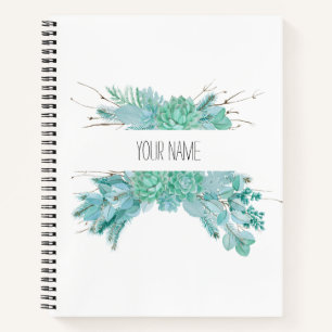 Cuaderno Sucultores de acuarela personalizados