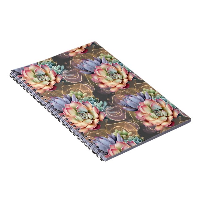 Cuaderno Sucultores de melocotón y gris (Lado Derecho)