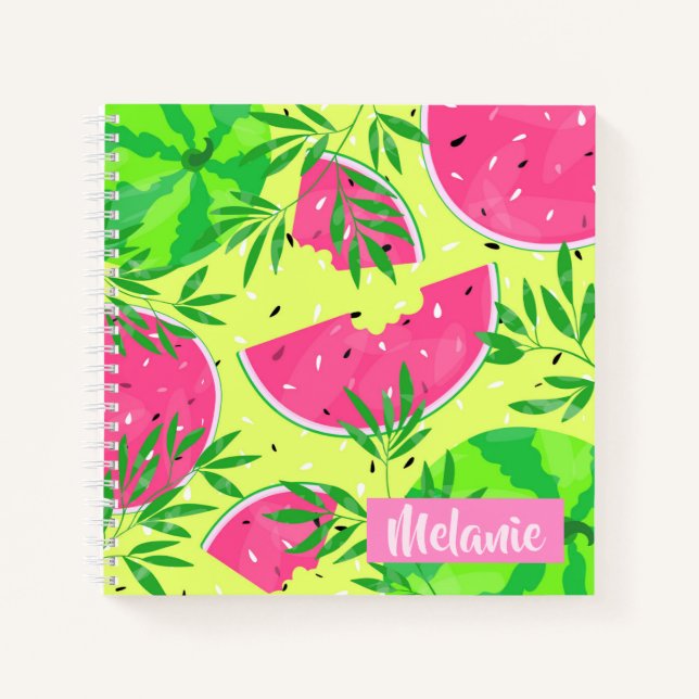 Cuaderno Sucursales de sandía de verano personalizadas trop (Anverso)