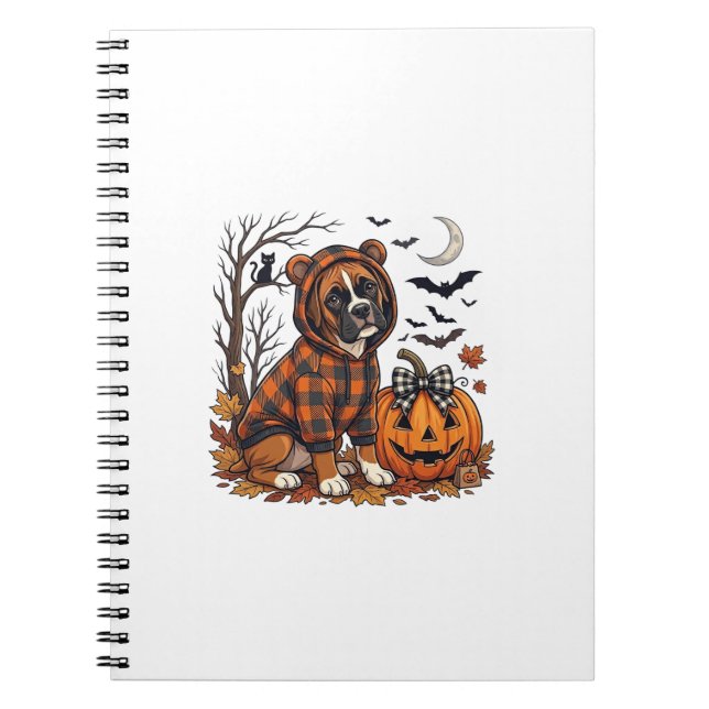 Cuaderno Sudadera con capucha de cuadros para perro boxer,  (Frente)