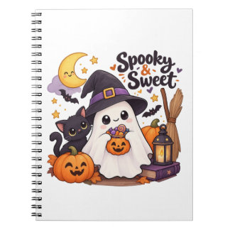 Cuaderno Sudadera con capucha de fantasma lindo espeluznant