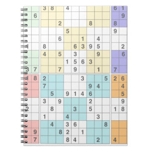 Cuaderno sudoku pastel