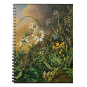 Cuaderno Suelo forestal con margaritas, gallos, ...