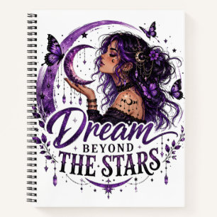 Cuaderno Sueña más allá de las estrellas Bruja celeste púrp