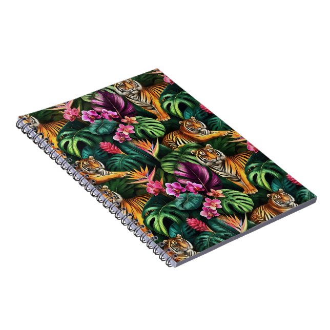 Cuaderno Sueño de jungla de tigres Patrón de superficie sin (Lado Derecho)