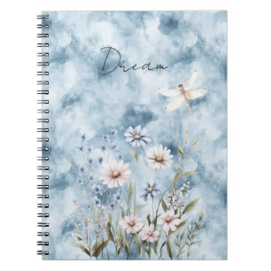 Cuaderno Sueño de libélula floral azul