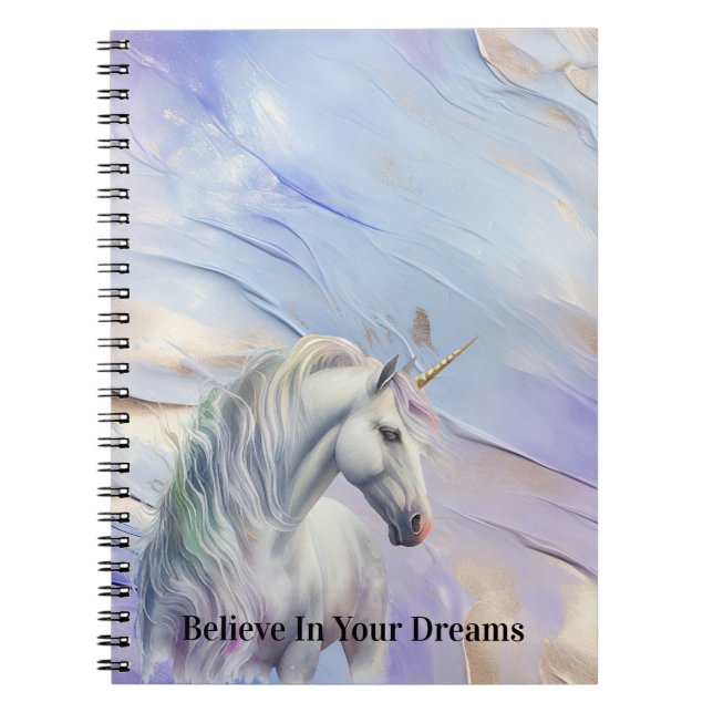 Cuaderno Sueño de oro morado Unicornio (Frente)