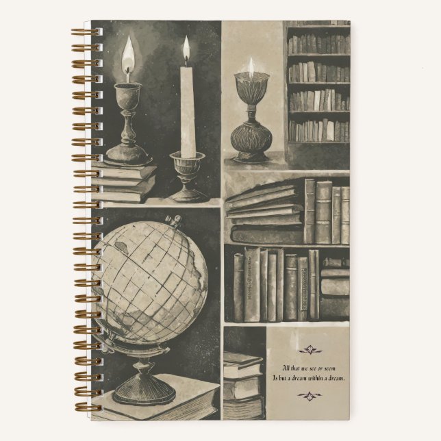 Cuaderno "Sueño dentro de un sueño" Dark Academia Estética (Anverso)