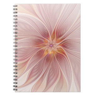 Cuaderno Sueño floral abstracto de fractal de arte de rosa 