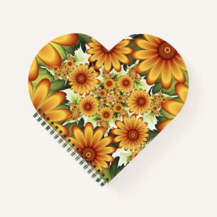 Cuaderno Sueño floral, arte fractal de flores abstractas mo