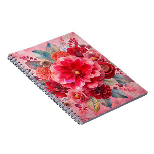 Cuaderno Sueño floral de lujo con flores y resumen pastel