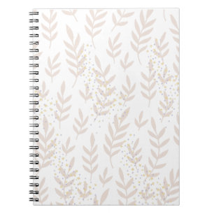 Cuaderno Sueño Floral Elegante: Delicado Patrón de Leafy