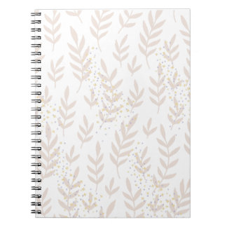 Cuaderno Sueño Floral Elegante: Delicado Patrón de Leafy