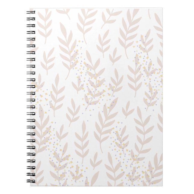 Cuaderno Sueño Floral Elegante: Delicado Patrón de Leafy (Frente)