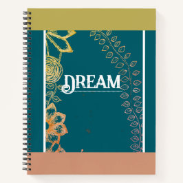 Cuaderno "Sueño floral verde azulado"