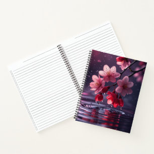 Cuaderno Sueño florecimiento de sakura sobre el agua - cere