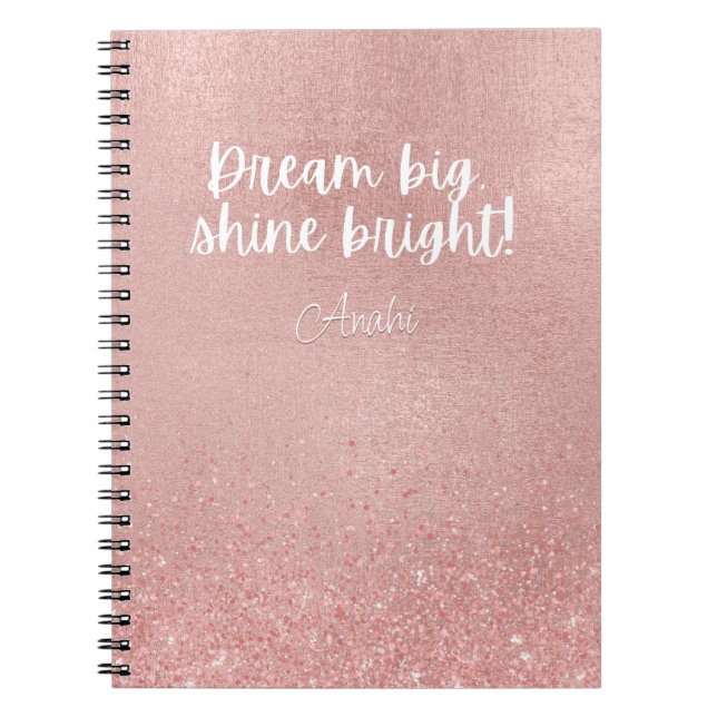 Cuaderno ¡Sueño Gran Brillo Brillante! Rosa metálico Purpur (Frente)