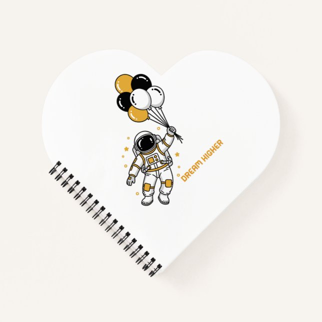Cuaderno Sueño más alto - Astronauta flotando con globos (Anverso)