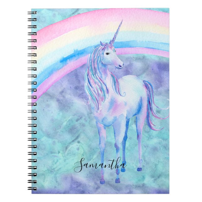 Cuaderno Sueño morado de agua unicornio (Frente)