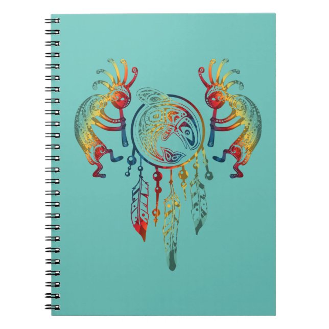 Cuaderno Sueño nativo americano de ballena Kokopelli 1 (Frente)