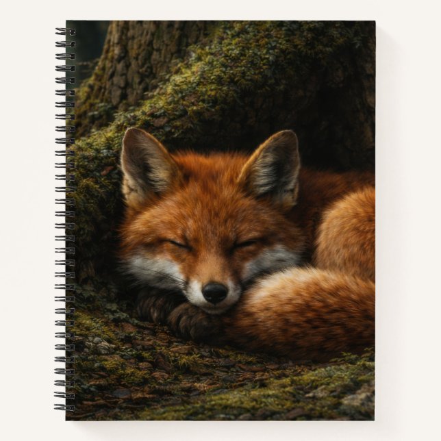 Cuaderno Sueño Profundo del Bosque | Arte de Zorro Rojo | C (Anverso)