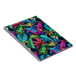 Cuaderno Sueño Selvático de Aves Exóticas Patrón Superficia