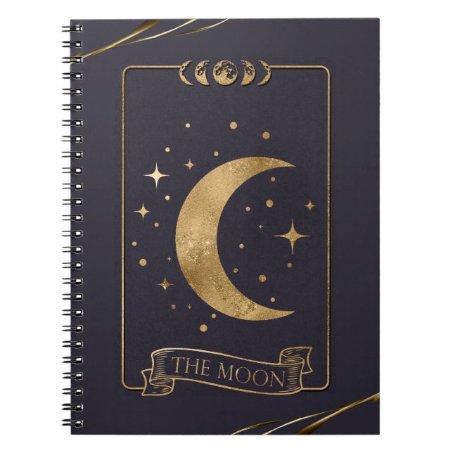 Cuaderno Sueños celestes - Tarjeta Moon Tarot (Frente)