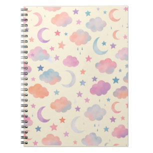 Cuaderno Sueños de cielo Pastel - Modelo de luna, estrellas
