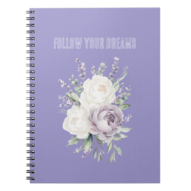 Cuaderno Sueños de Flores Blancas de Lavanda (Frente)