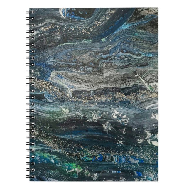Cuaderno Sueños de la pintura abstracta del Océano 20, gris (Frente)